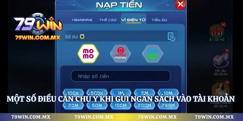 Một số điều cần chú ý khi gửi ngân sách vào tài khoản cược