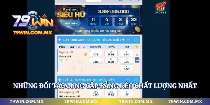 Những đối tác cung cấp bảng kèo chất lượng nhất